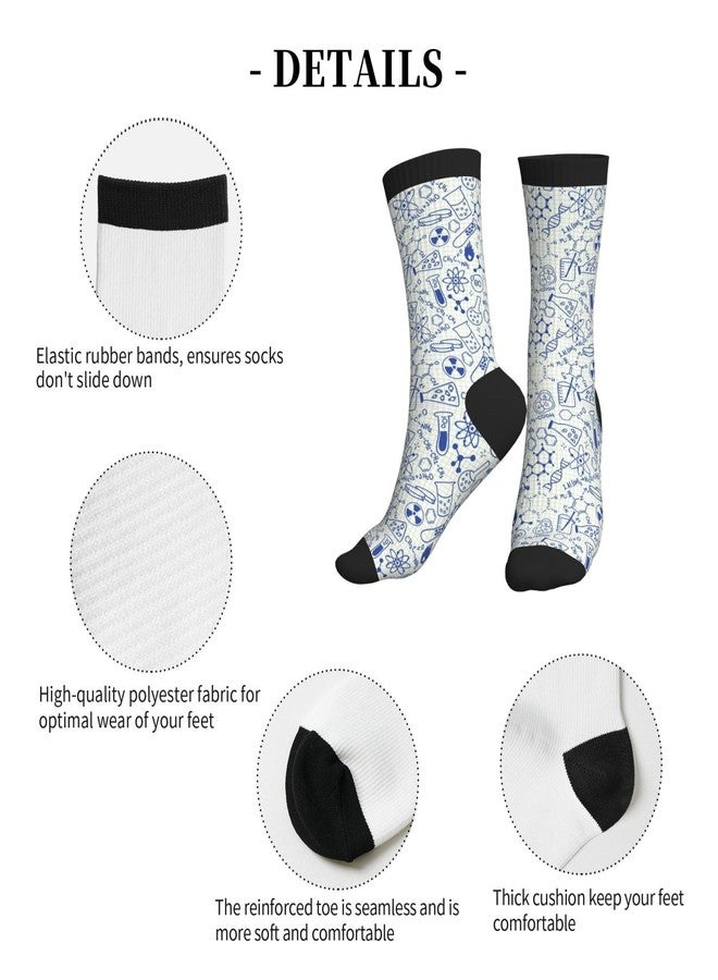 ACDRUING Science Chemistry Geometry Math Nerd Unisex Athletic Crew Cushion Socks For Running And Workout Performance Wicking Cushion Mid-Calf Socks For Men Women - Image 5